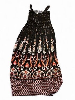 Black Paisley-Print Maxi Dress